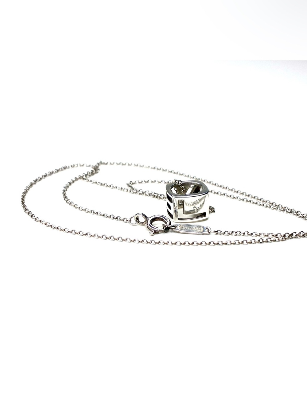 Rare Retired Tiffany & Co. Donald Claflin "Era" LOVE Cube Necklace